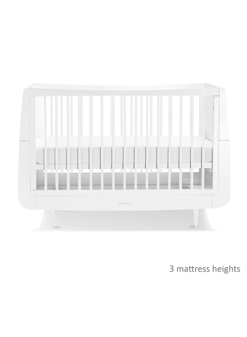 Snuz Snüz Kot Mode Convertible Infant / Toddler Cot Bed, Converts To Toodler And Junior Bed , Suitable From Birth To 10 Years, 120 X 81 X 25.5 Cm - White