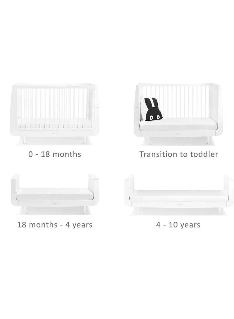 Snuz Snüz Kot Mode Convertible Infant / Toddler Cot Bed, Converts To Toodler And Junior Bed , Suitable From Birth To 10 Years, 120 X 81 X 25.5 Cm - White