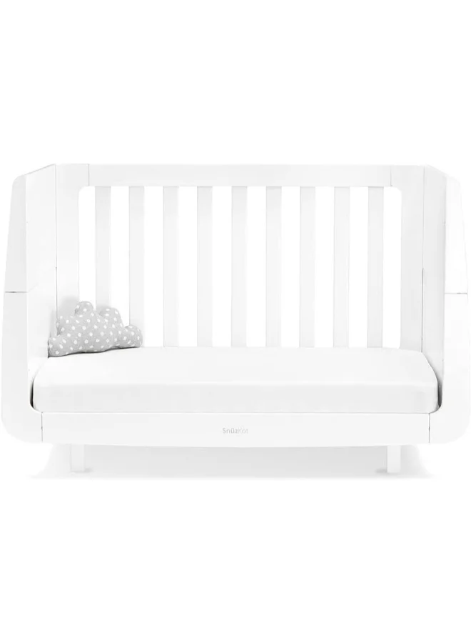 Snuz Snüz Kot Mode Convertible Infant / Toddler Cot Bed, Converts To Toodler And Junior Bed , Suitable From Birth To 10 Years, 120 X 81 X 25.5 Cm - White
