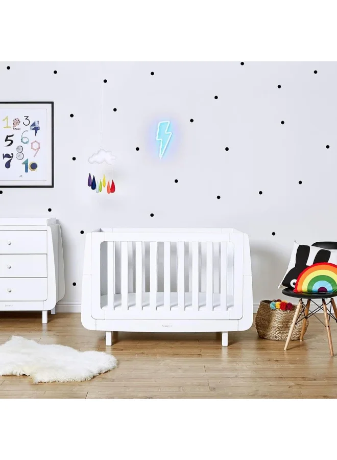 Snuz Snüz Kot Mode Convertible Infant / Toddler Cot Bed, Converts To Toodler And Junior Bed , Suitable From Birth To 10 Years, 120 X 81 X 25.5 Cm - White