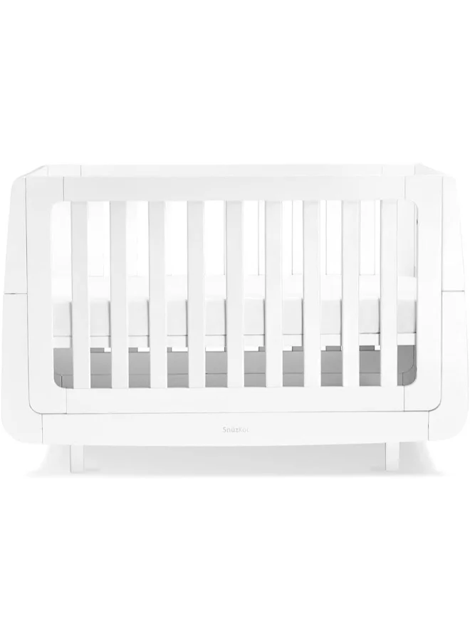 Snuz Snüz Kot Mode Convertible Infant / Toddler Cot Bed, Converts To Toodler And Junior Bed , Suitable From Birth To 10 Years, 120 X 81 X 25.5 Cm - White