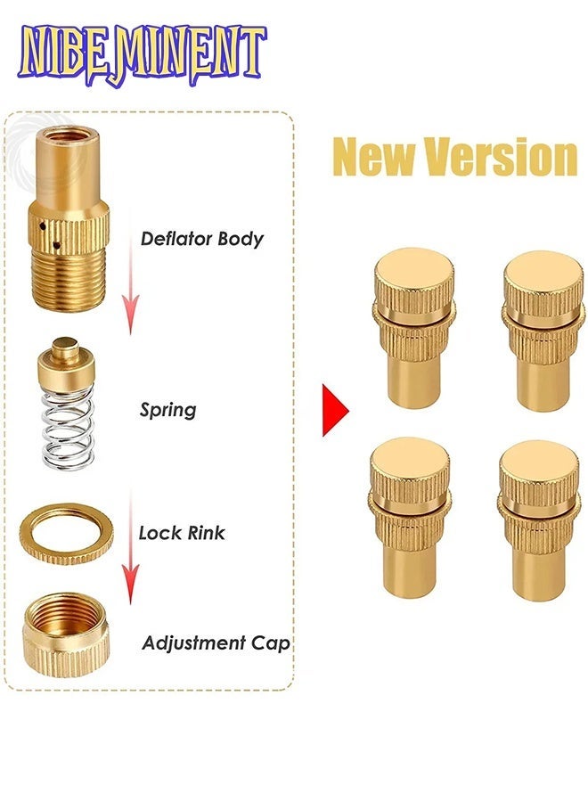 NIBEMINENT 4PCS Automatic Tire Deflator, Brass Adjustable Tire Deflator Kit, Universal 6-30 PSI Preset Air Down Tire Deflators Offroad Accessories, Fits Most Car, Truck, ATV, Truck - Image 5