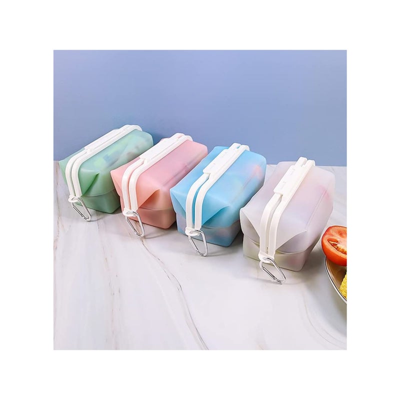 SOLARAE أكياس سيليكون قابلة لإعادة الاستخدام - مقاومة للتسرب ومحكمة الإغلاق آمنة في الميكروويف وغسالة الصحون آمنة في الفريزر أكياس طعام سيليكون قابلة لإعادة الاستخدام أكياس تخزين سيليكون آمنة في الفريزر والفرن والميكروويف وغسالة الصحون (1.5 لتر) (أزرق) - Image 2