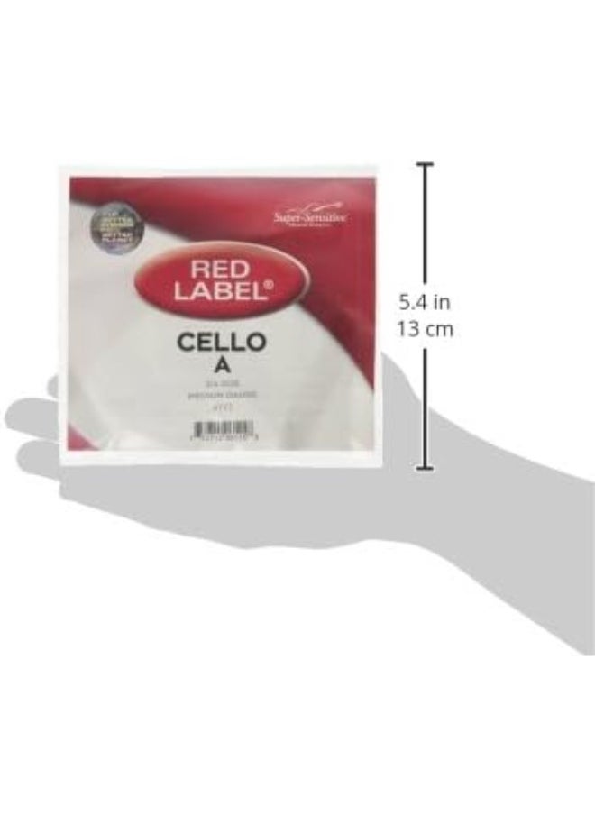 Super Sensitive Red Label Cello A String 3/4 Medium  - Image 3