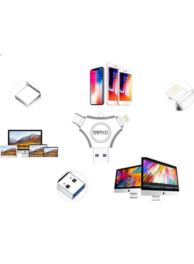 iDiskk محرك أقراص USB من Idiskk بسعة 256 جيجابايت معتمد من Mfi، اتصال مباشر من نوع C إلى الكمبيوتر، سعة تخزين كبيرة، متوافق مع هواوي، أندرويد، آبل 15 آيفون 16، محرك فلاش لنسخ الصور الاحتياطي - Image 2