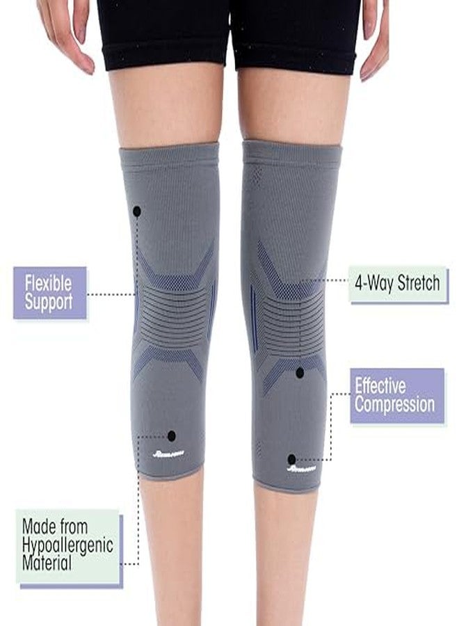 رومسونز واقي الركبة رومسونز إكسيل - كم ضاغط داعم قابل للتمدد في أربعة اتجاهات لتخفيف آلام الركبة والإصابات الرياضية والتهاب المفاصل والتعافي بعد الجراحة - مقاس XL (55-61 سم) - Image 3