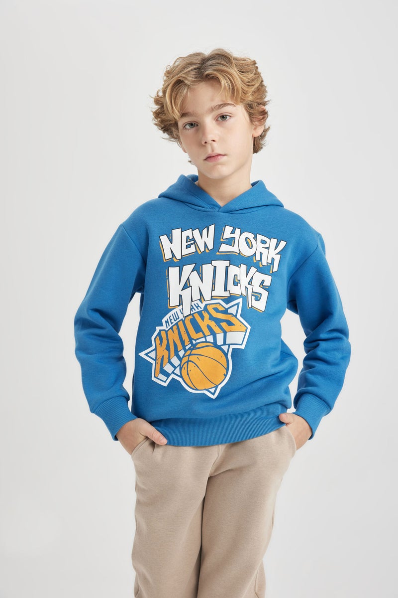 DeFacto Boy NBA New York Knicks Hooded Thick Sweatshirt  - Image 1