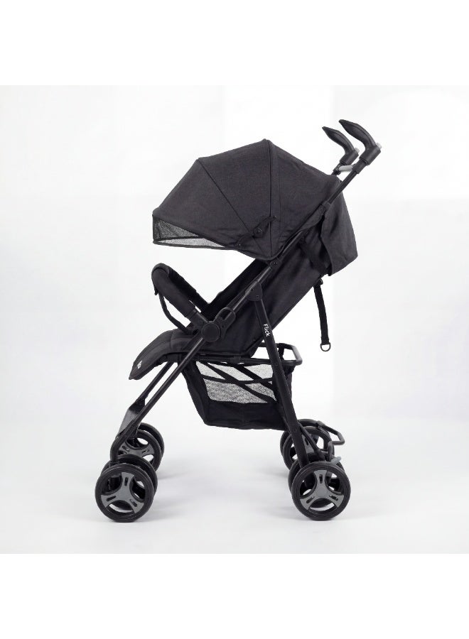 FLICK عربة أطفال فليك خفيفة الوزن مع مظلة قابلة للتعديل وحزام أمان خماسي النقاط وسلة تخزين - سترولر سفر عملي مريح للرضع والأطفال - Image 2