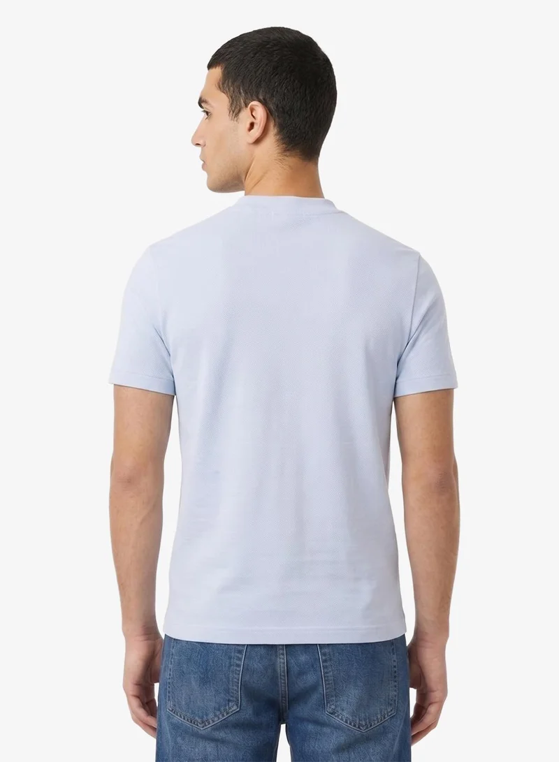 لاكوست Regular Fit Jacquard Neck Stretch T-Shirt