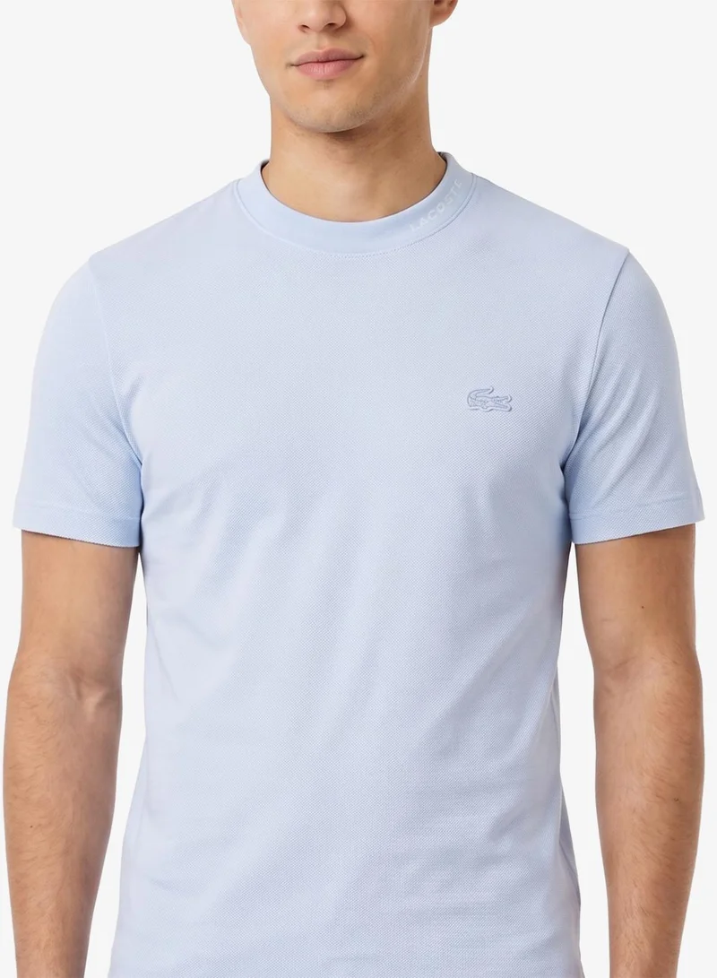 Lacoste  Regular Fit Jacquard Neck Stretch T-Shirt for Men | Best Price UAE