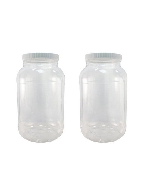 Crystal Clear Pet Plastic Jars With Screw On Lids 64 Oz Set Of 3 Wide Mouth