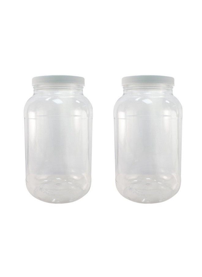 Crystal Clear Pet Plastic Jars With Screw On Lids 64 Oz Set Of 3 Wide Mouth