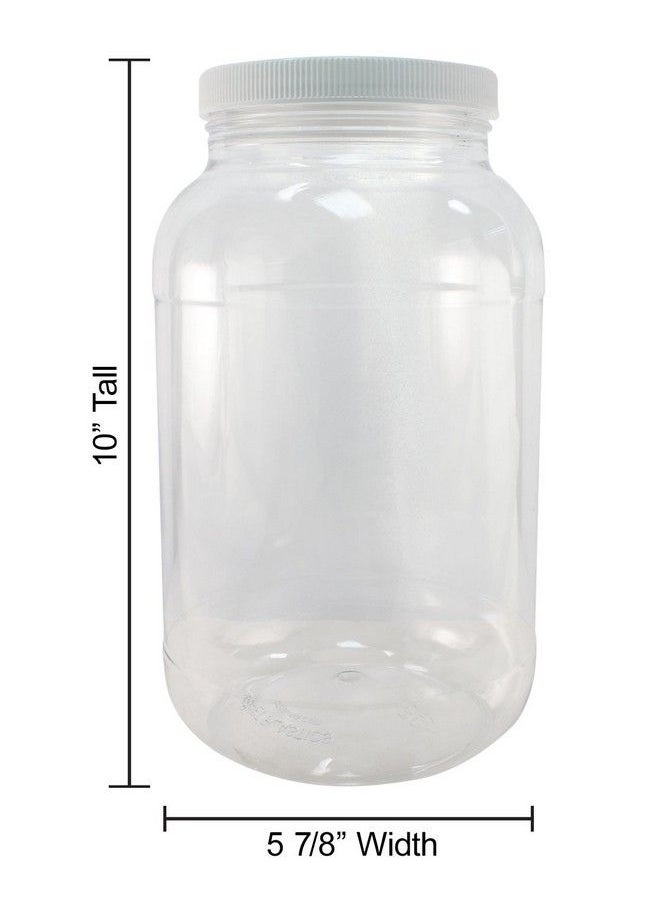 Crystal Clear Pet Plastic Jars With Screw On Lids 64 Oz Set Of 3 Wide Mouth