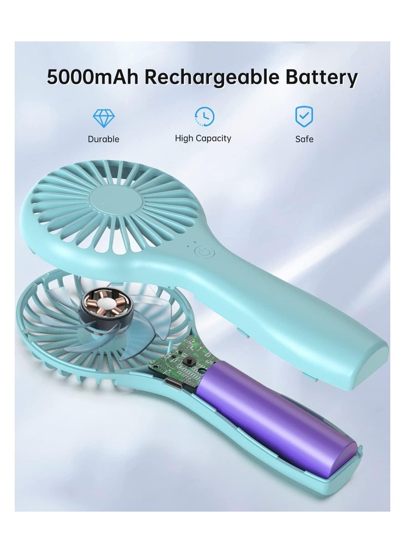 SYOSI Mini Handheld Fan 5000mAh Rechargeable Battery Portable Fan 7-15H Personal Pocket Fan 2 Speed Small USB Electric Fan for Stylish Women Men Indoor Outdoor Travel Camping Shopping Sport - Image 4