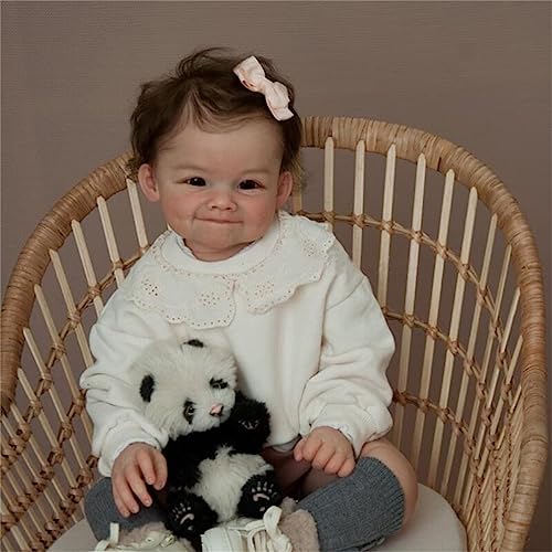 GYCV Lifelike Smile Reborn Baby Dolls Girl 24 Inch Realistic Reborn Toddler Dolls Big Size Real Life Reborn Doll Big Baby That Look Real Weighted Soft Cloth Body Baby Doll with Gift Box - Image 5
