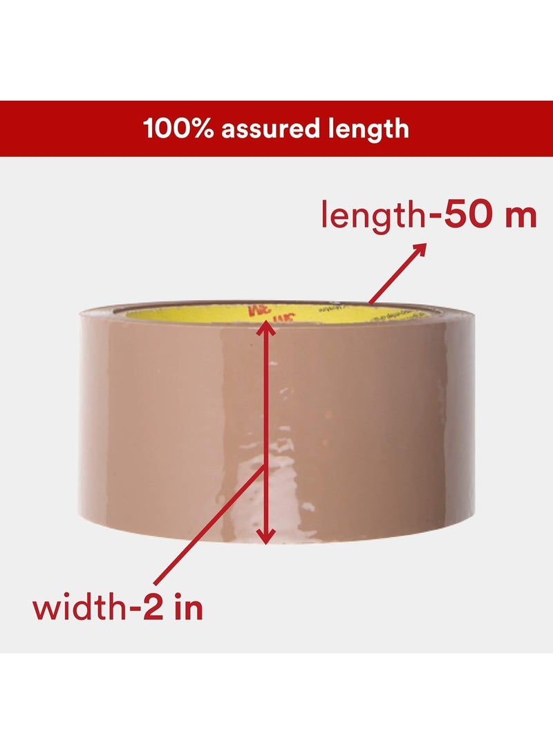 سكوتش شريط تغليف سكوتش ثري إم بوب | شفاف + بني | ٤٨ مم × ٥٠ مترًا | مجموعة للتغليف والتزيين والمشاريع المنزلية - Image 2