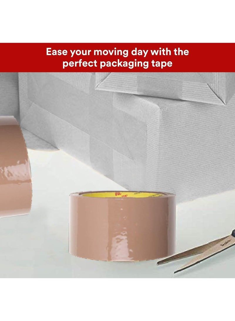سكوتش شريط تغليف سكوتش ثري إم بوب | شفاف + بني | ٤٨ مم × ٥٠ مترًا | مجموعة للتغليف والتزيين والمشاريع المنزلية - Image 3
