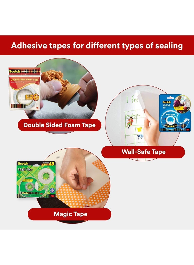 سكوتش شريط تغليف سكوتش ثري إم بوب | شفاف + بني | ٤٨ مم × ٥٠ مترًا | مجموعة للتغليف والتزيين والمشاريع المنزلية - Image 5