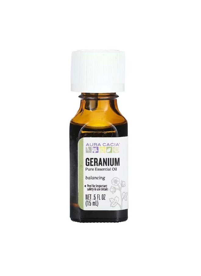 Aura Cacia Pure Essential Oil Geranium 0.5 fl oz 15 ml  - Image 1
