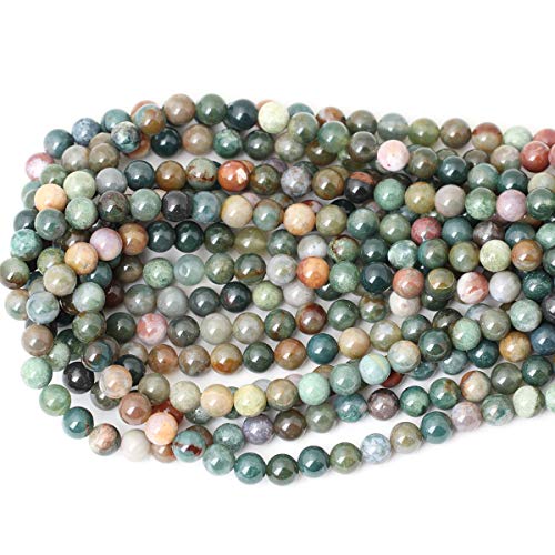 CHEAVIAN 45PCS 8mm Natural Indian Agate Gemstone Round Loose Beads for Jewelry Making DIY 1 Strand 15" - Image 3