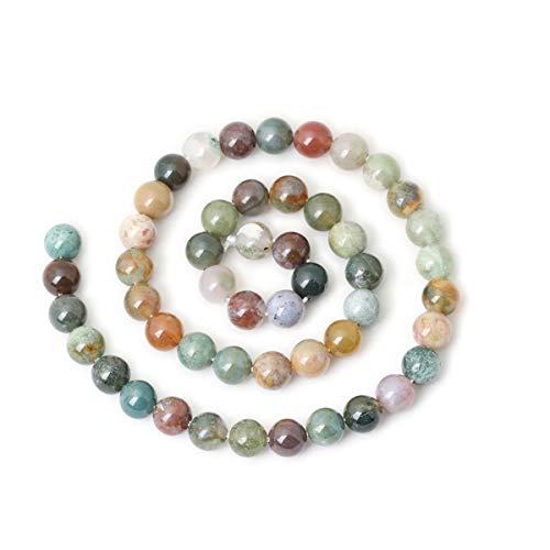 CHEAVIAN 45PCS 8mm Natural Indian Agate Gemstone Round Loose Beads for Jewelry Making DIY 1 Strand 15" - Image 2