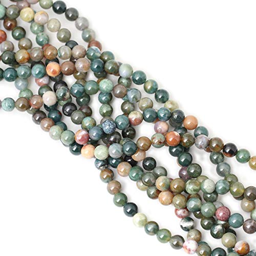 CHEAVIAN 45PCS 8mm Natural Indian Agate Gemstone Round Loose Beads for Jewelry Making DIY 1 Strand 15" - Image 4