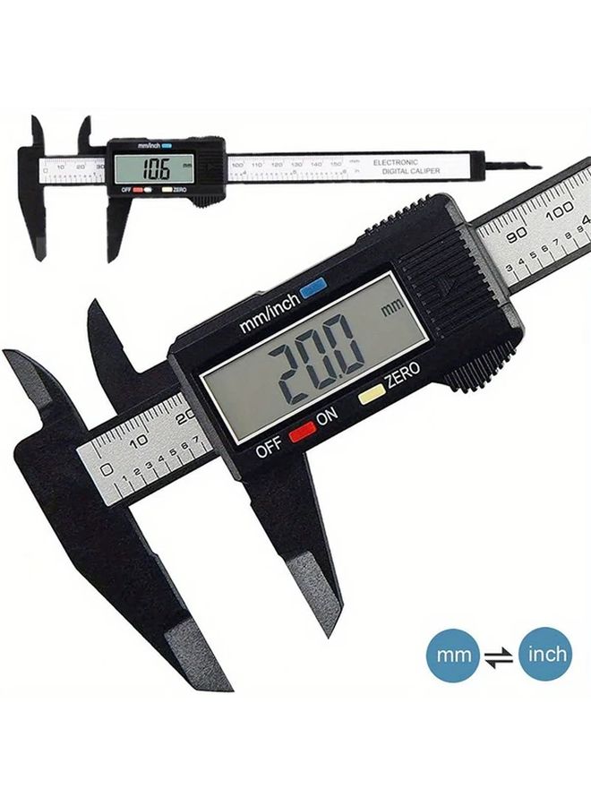 Precision Digital Caliper Tool Large LCD Screen Durable PVC Electronic Micrometer Ruler Black Plastic Material - Image 3