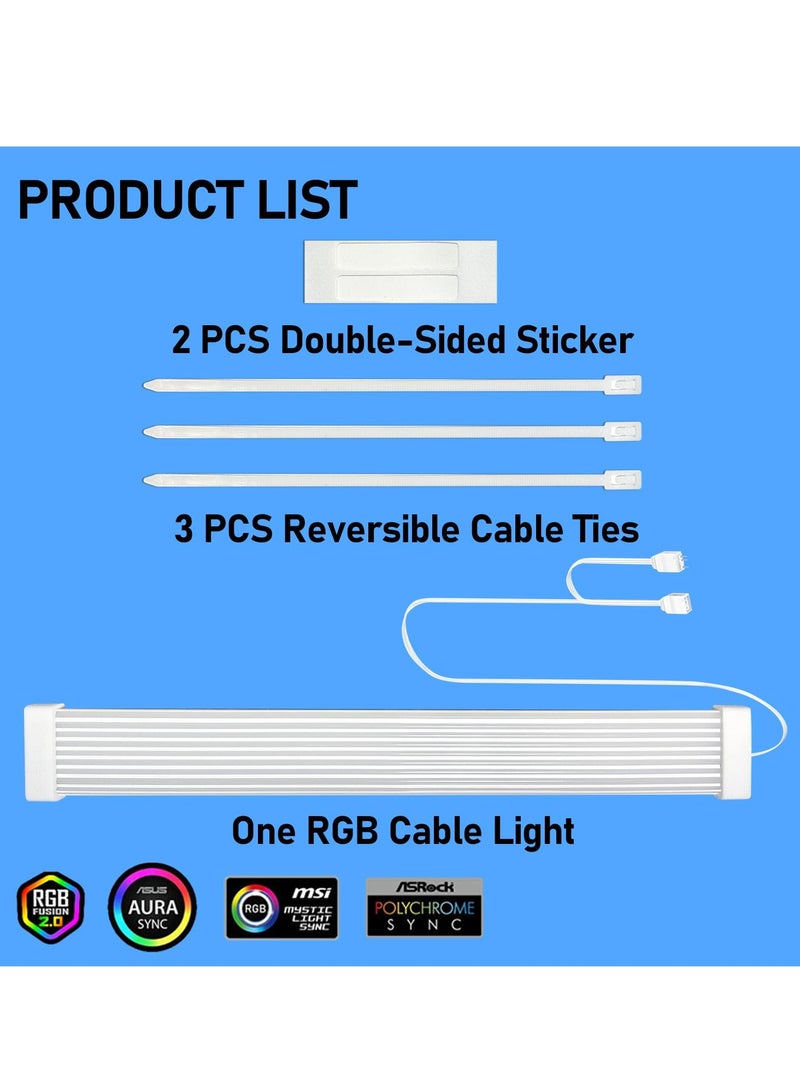 RGB Power Extension Cable Kit for PC PSU and GPU Cables Compatible with 6Pin 8Pin 12Pin 16Pin 24Pin Motherboards - Image 3