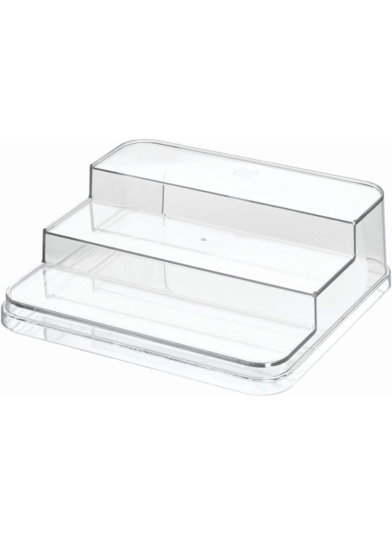 إنترديزاين رف توابل بلاستيكي أنيق بتصميم ملعب - منظم بثلاث طبقات لمخزن المطبخ، والخزانة، وأسطح العمل، وطاولة الزينة، والمكتب، وغرفة الحرف اليدوية | 9.6 بوصة × 0.55 بوصة × 3.47 بوصة | حل تخزين متين وموفر للمساحة - Image 3