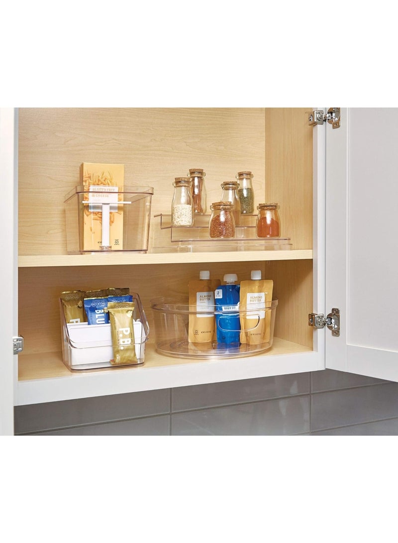 إنترديزاين رف توابل بلاستيكي أنيق بتصميم ملعب - منظم بثلاث طبقات لمخزن المطبخ، والخزانة، وأسطح العمل، وطاولة الزينة، والمكتب، وغرفة الحرف اليدوية | 9.6 بوصة × 0.55 بوصة × 3.47 بوصة | حل تخزين متين وموفر للمساحة - Image 2