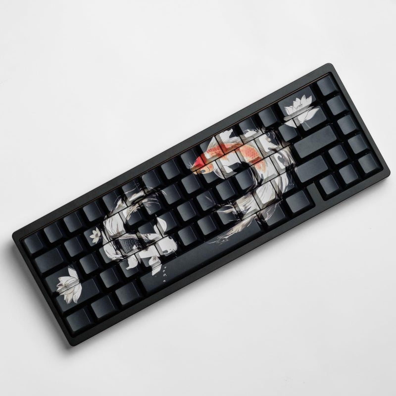 ULTRAEQUIP PBT Keycaps Lucky Koi Fish 60 75 100 Percent Shine Through Side Printe Thick Cherry Profile 130 Keys Dye Sub Custom Keycap Set keycaps for 61/64/68/84/87/100/104/108 MX Mechanical Keyboard - Image 2