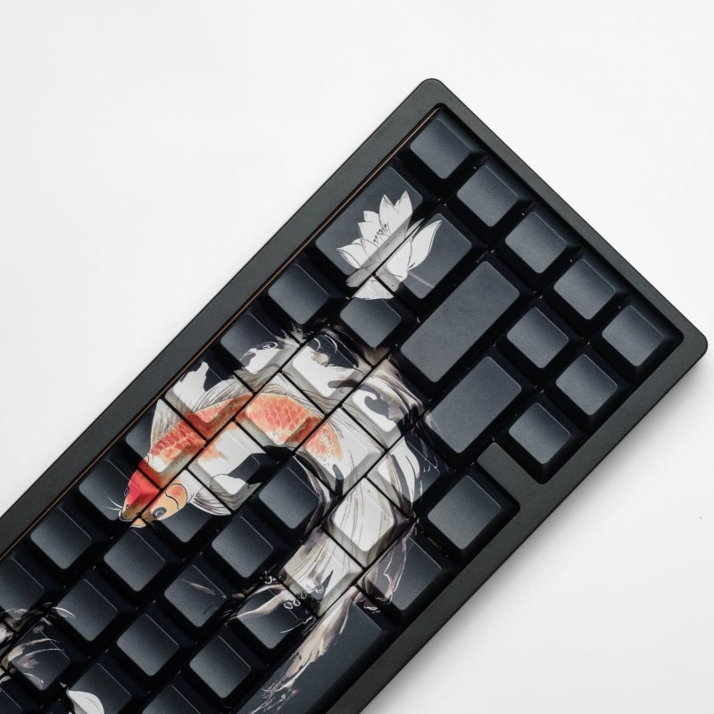ULTRAEQUIP PBT Keycaps Lucky Koi Fish 60 75 100 Percent Shine Through Side Printe Thick Cherry Profile 130 Keys Dye Sub Custom Keycap Set keycaps for 61/64/68/84/87/100/104/108 MX Mechanical Keyboard - Image 4