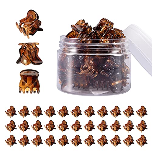 YOHAMA 36 PCS Brown Mini Hair Claw Clips Great for Design Kids and Adult Hairstyles Decoration Buns, Pining Bangs Strong Grip Multifunction Clamp Clips. - Image 1