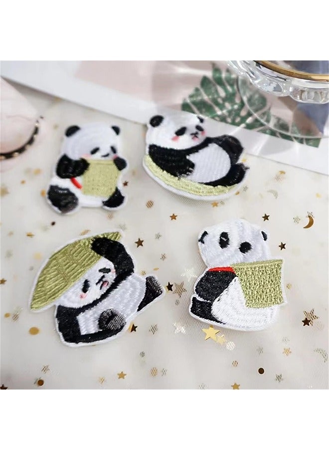 14 Pcs Panda Embroidery Iron On Patches Set, Fashion Sew On Sewing Wave Repair Patch for Bags Clothing Repair Decoration Backpacks Jackets Jeans Hats Sewing DIY Crafts (Colorful) - Image 4