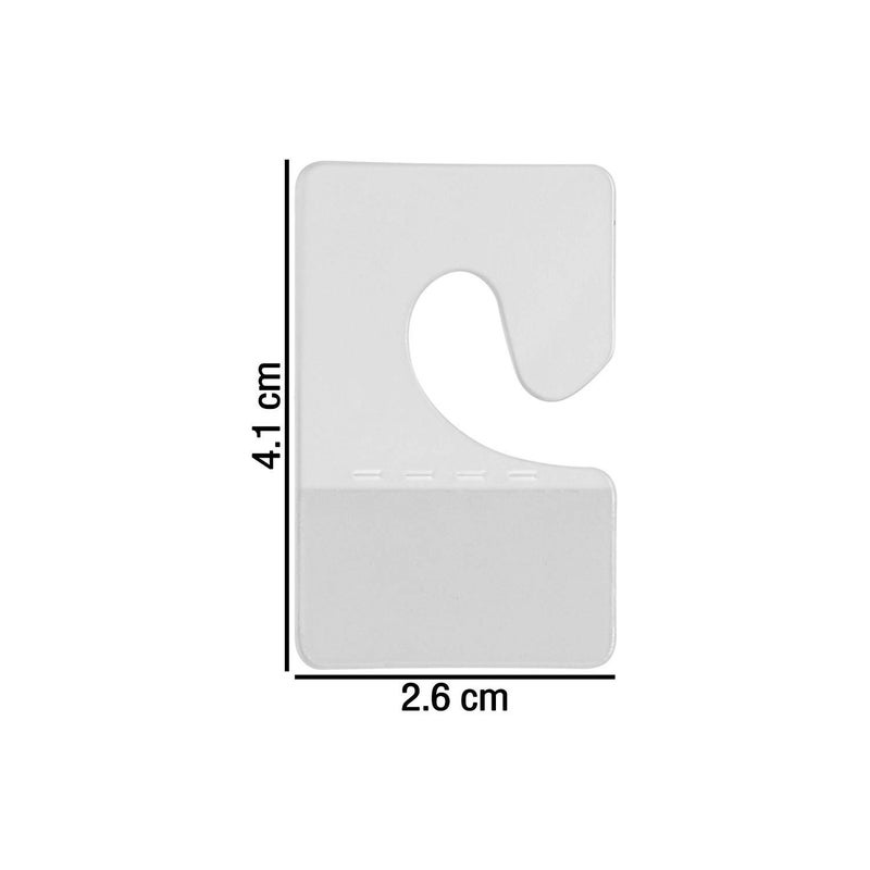 BCP 100pcs Clear Color Adhesive Back Hang Tab Tag with Hook for Store Retail Display (Style 2) - Image 4