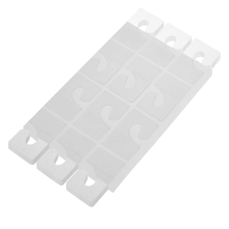 BCP 100pcs Clear Color Adhesive Back Hang Tab Tag with Hook for Store Retail Display (Style 2) - Image 2