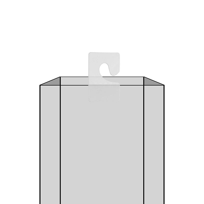 BCP 100pcs Clear Color Adhesive Back Hang Tab Tag with Hook for Store Retail Display (Style 2) - Image 5