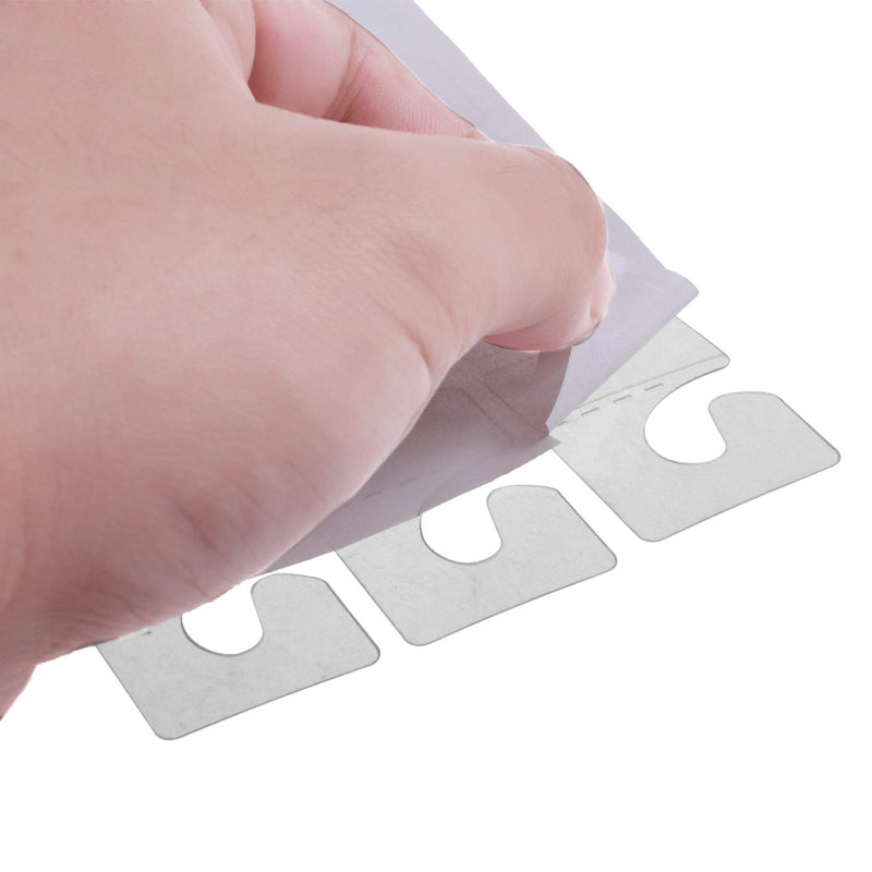 BCP 100pcs Clear Color Adhesive Back Hang Tab Tag with Hook for Store Retail Display (Style 2) - Image 3