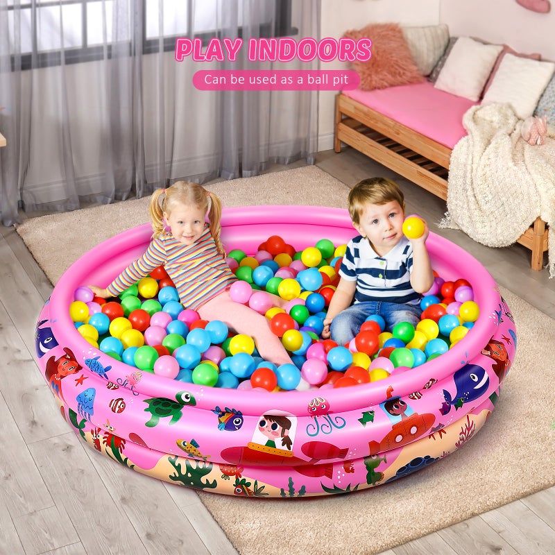 120cm PVC Inflatable Pool with Sprinkler Circular Water Splashing Pool Baby Bathing Swimming Pool Kids Toy ( World Pattern) - Image 4