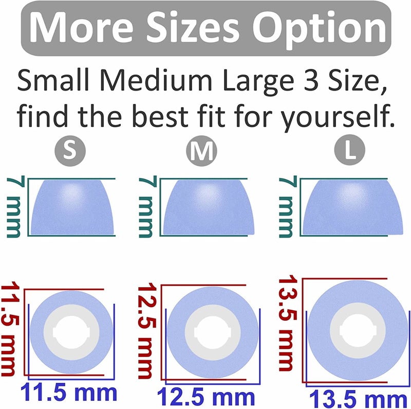 BLLQ Memory Foam Ear Tips Compatible with Soundcore TWS Earbuds, Foam Ear Plug Eartips, LMS 3 Size, 3 Pairs, Purple - Image 2