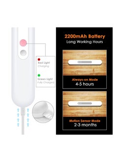 Sensor Lights, 74LED Under Cabinet Lights, 2200mAh Motion Sensor Lights Indoor, Under Stairs Light, Wireless USB Rechargeable LED Wardrobe Lights, 【Energy Class A++】, Stick-on Wardrobe, Closets