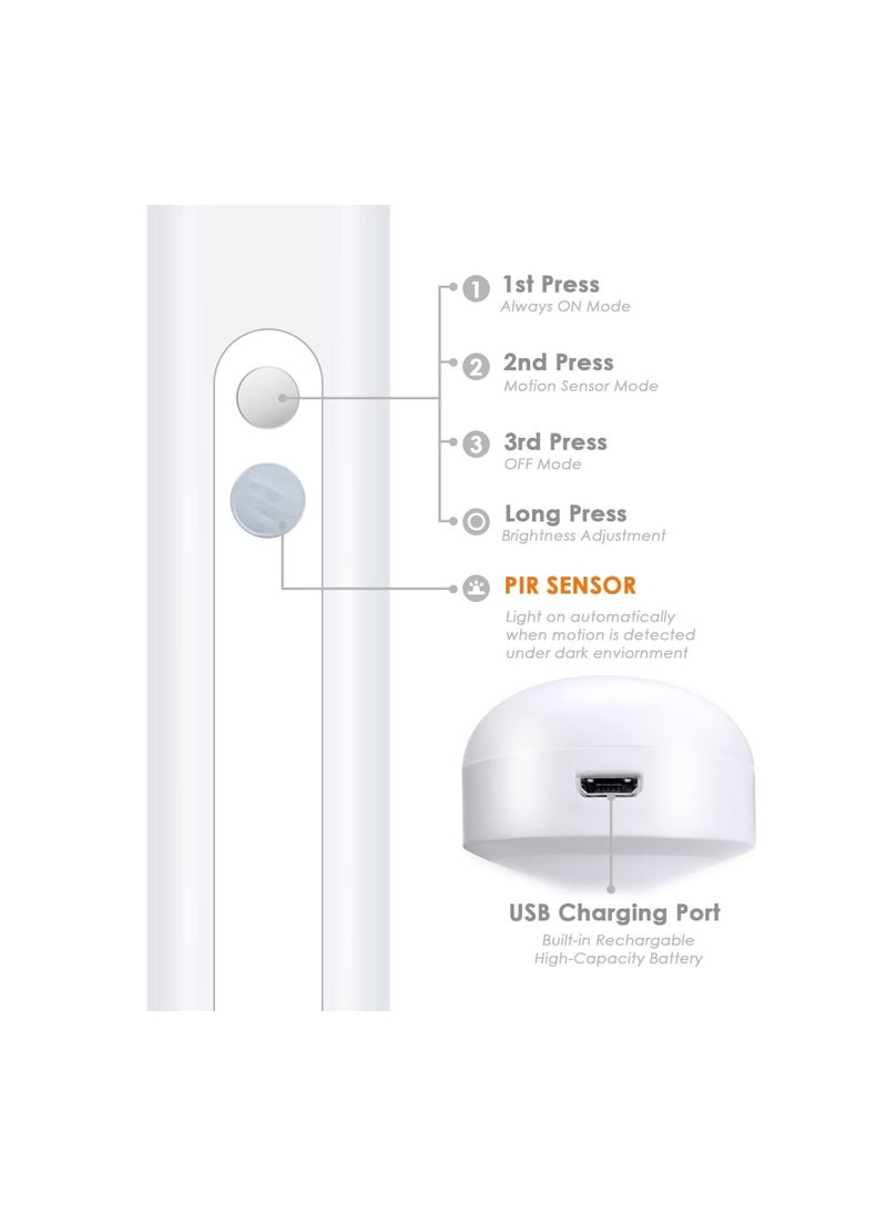 Generic - Sensor Lights, 74LED Under Cabinet Lights, 2200mAh Motion Sensor Lights Indoor, Under Stairs Light, Wireless USB Rechargeable LED Wardrobe Lights, 【Energy Class A++】, Stick-on Wardrobe, Closets - Image 1