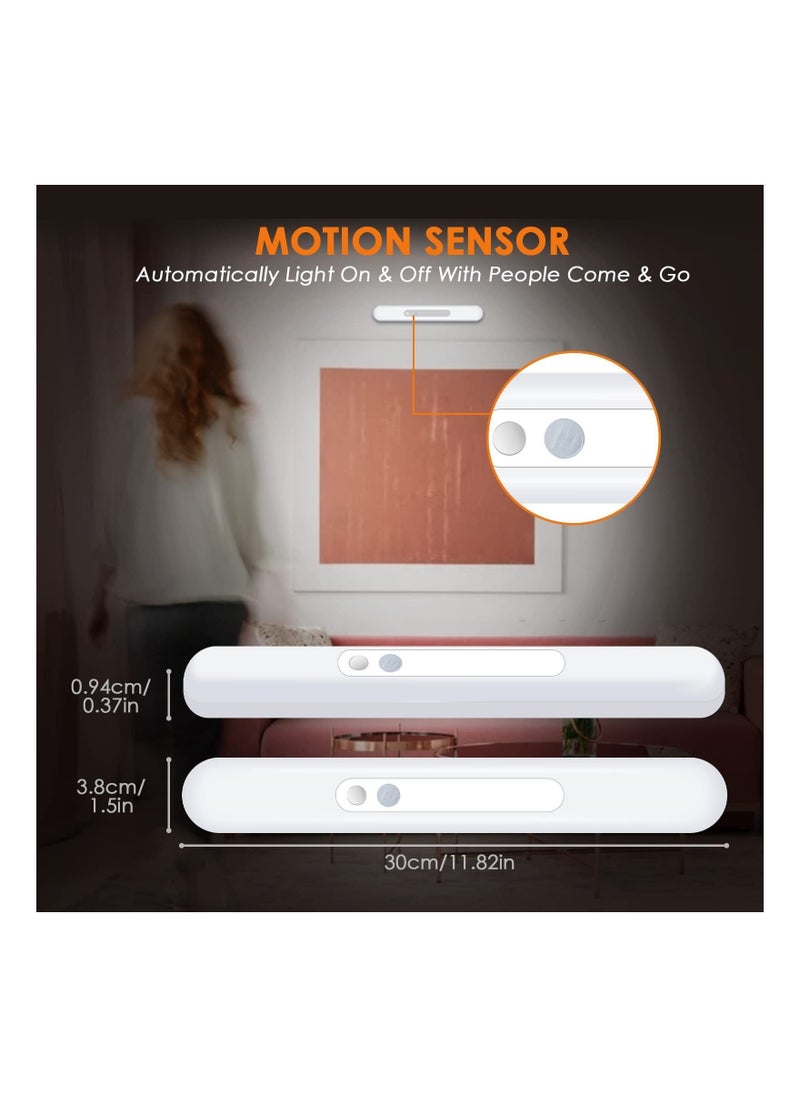 Generic - Sensor Lights, 74LED Under Cabinet Lights, 2200mAh Motion Sensor Lights Indoor, Under Stairs Light, Wireless USB Rechargeable LED Wardrobe Lights, 【Energy Class A++】, Stick-on Wardrobe, Closets - Image 1