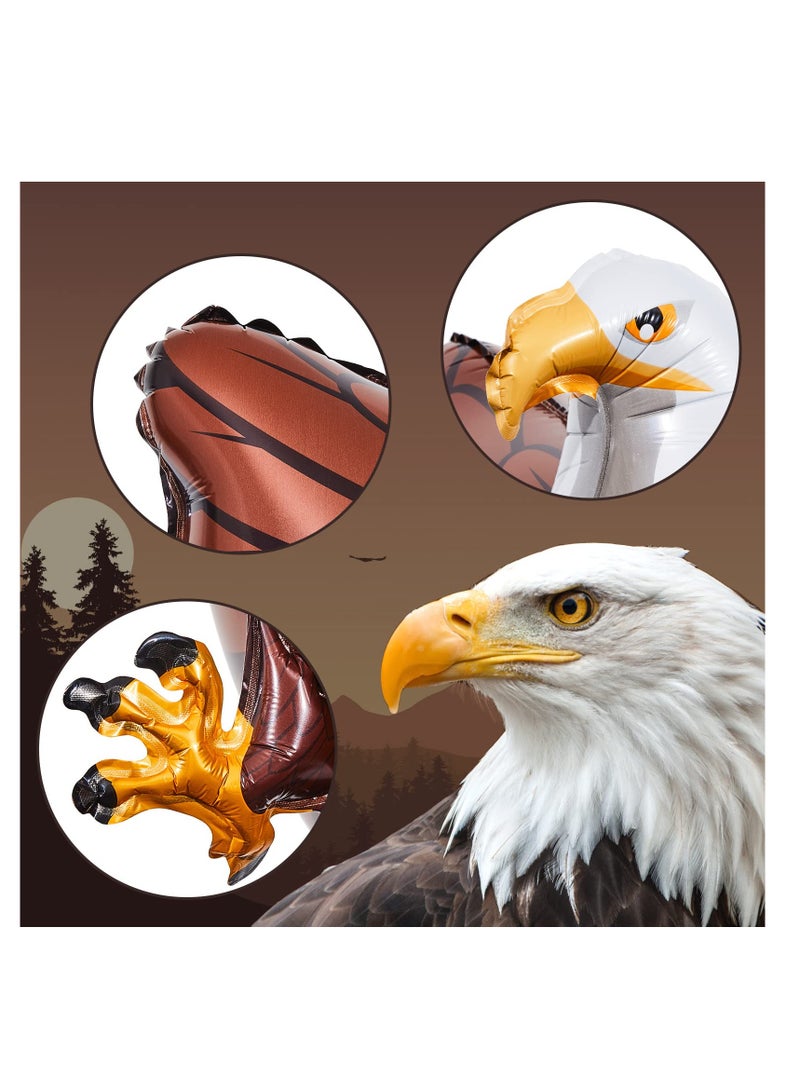 Excefore 3D Giant Eagle Foil Balloons, 3D Inflatable Eagle Balloon, Kids Animal Big Bird Party Decorations, Baby Shower Birthday Party Supplies (6 Pcs 32 x 26 Inch) - Image 3