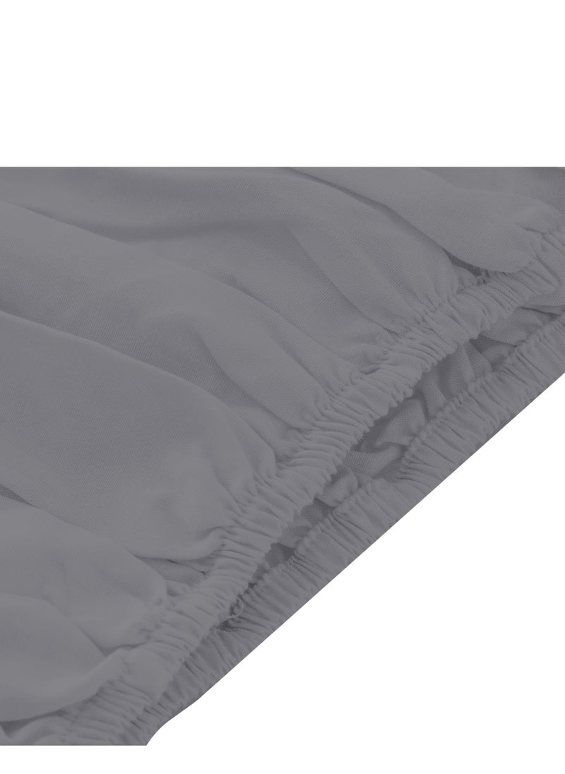 Infinitee Xclusives - Infinitee Xclusives Twin Size Fitted Sheet (100 cm x 190 cm) – 40cm Deep Pocket Bed Sheet – Soft Microfiber – Shrink Resistant Bed Sheet – 1 Fitted Bed Sheet Only (Grey) - Image 1