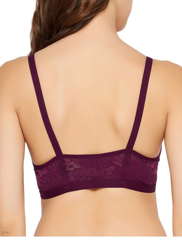 Clovia Women's Cotton Solid Non-Padded Full Cup Wire Free Everyday Bra (BR2405A15_40B_Purple) - Image 4