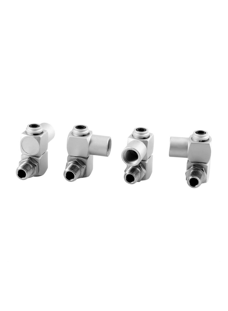 4Pcs 360° Swivel Air Tool Hose Connector, 1/4'' Inch Universal Air Adapter Fittings for Air Tools, Swivel Air Hose Connector and Tool Adapter Set - Image 1
