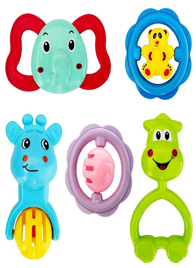 Leaffybezz Toddler Plastic Non Toxic Colorful Attractive Lovely Kids Rattle Toys For New Born Babies,Ghughra Toys For New Born Crawling Baby Toy,Rattles For Babies (Multicolor 07 Ratlles) - Image 1