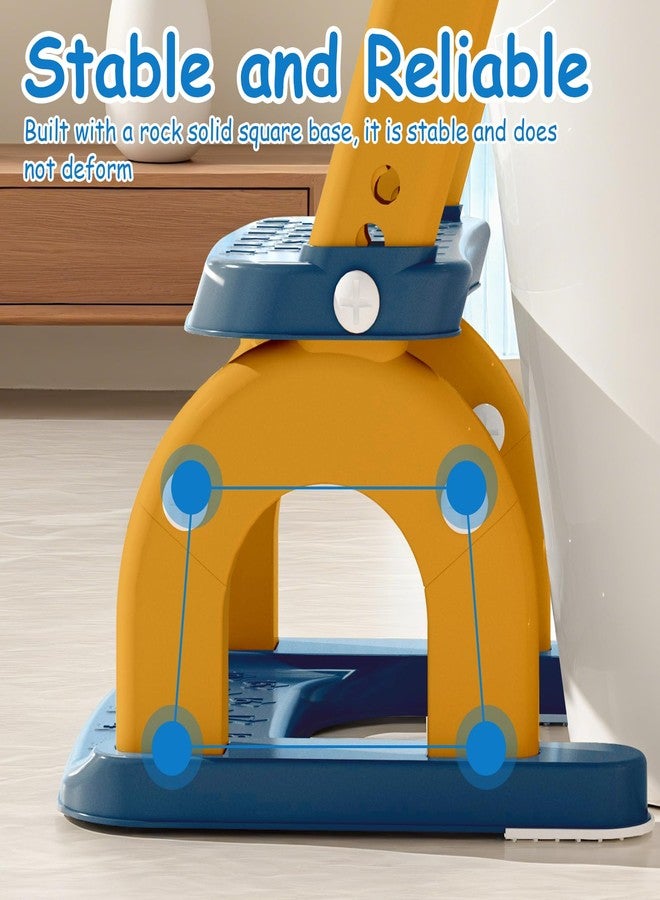 kimitimi Potty Training Seat with Step Stool for Toddlers - Upgrade 2-in-1 Toilet Seat Toilet Ladder for Kids Children Boys Girls, Anti-Slip Pad & Adjustable Height with Waterproof - Dark Blue - Image 4