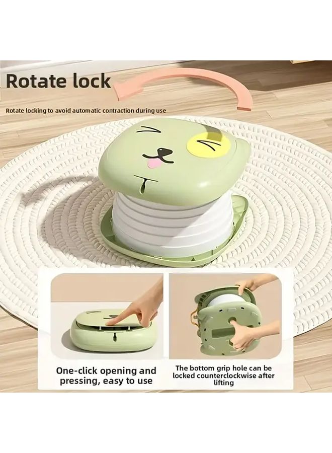 Foldable Portable Toilet With Absorbent Pad Yellow Heavy Duty Camping Commode For RV Outdoor Travel Bathroom Training Durable Frame Cute Panda Design - Image 4